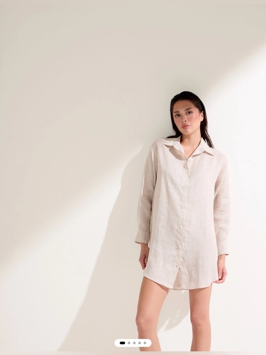 Other - Calzedonia Light Beige Linen Button-Up Shirt Small